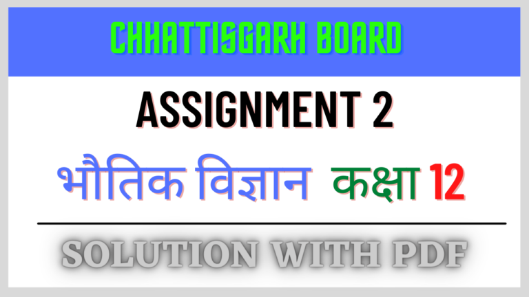 Chhattisgarh Board Assignment 2 Class 12th Physics