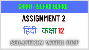 Chhattisgarh Board Assignment 2 Class 12th Hindi Solution with PDF