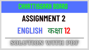 Chhattisgarh Board Assignment 2 Class 12th English Solution with PDF