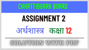 Chhattisgarh Board Assignment 2 Class 12th Economic