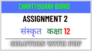 Chhattisgarh Board Assignment 2 Class 12th Sanskrit