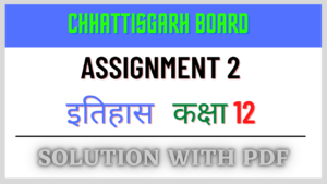 Chhattisgarh Board Assignment 2 Class 12th History