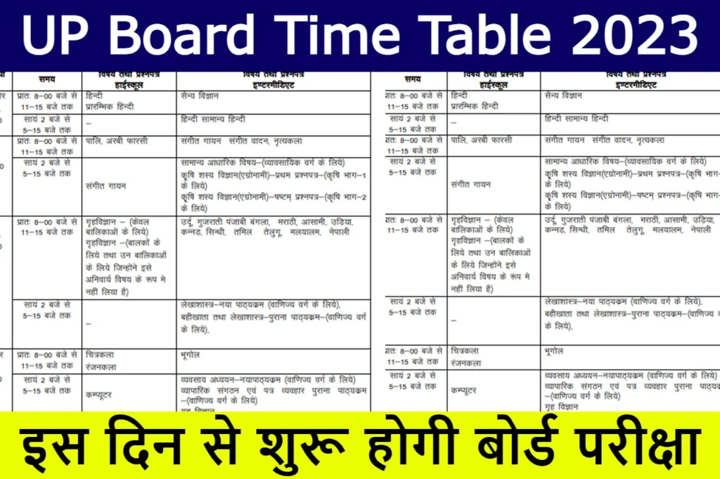 up board time table 1